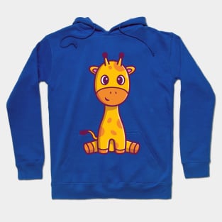 Cute Giraffe Sitting Cartoon Hoodie